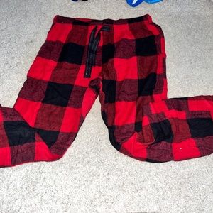 Red plaid long pants